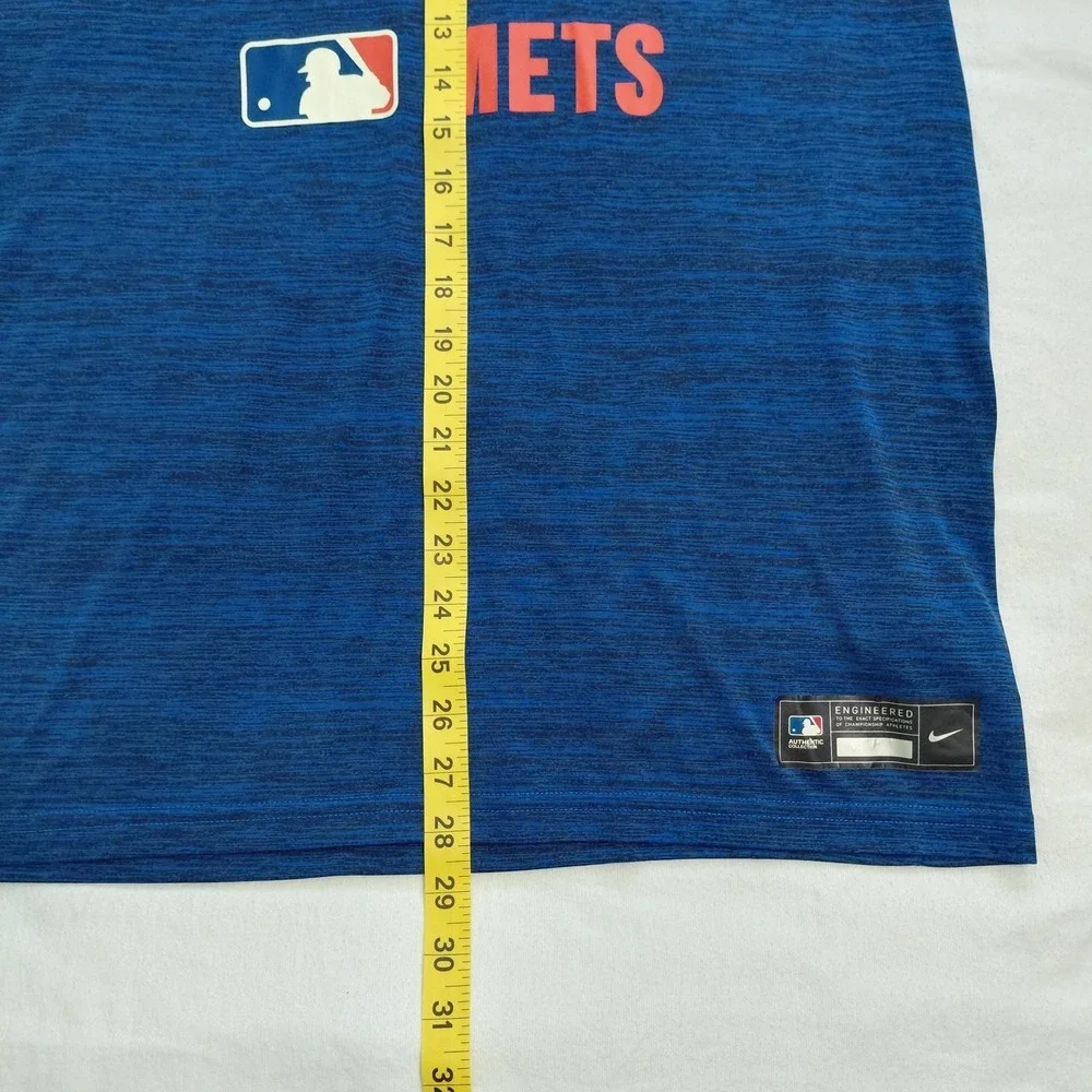 Nike New York Mets Graphic Baseball Authentic T Shirt Mens Size Large Blue